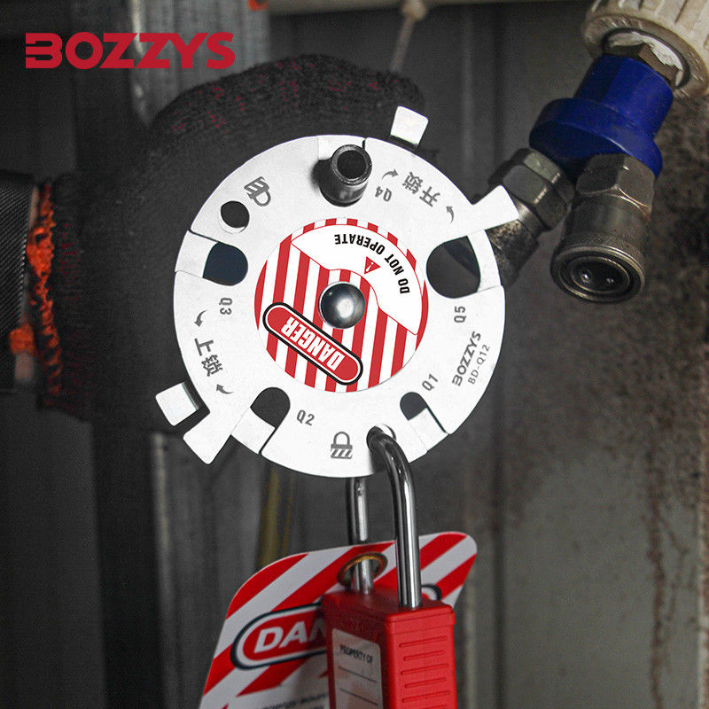 BOZZYS Stainless Steel Circular Pneumatic Lockout Device With 5 Holes For Safety Lockout